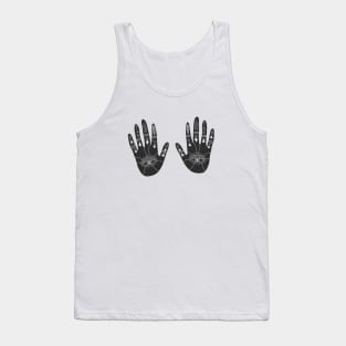 Witchy Cosmic Hands Black Tank Top